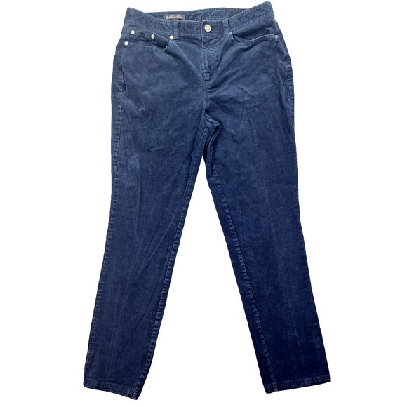 Corduroy Pants Dark Blue‎ by Brooks Brothers Women Size 12 Cotton Blend Jeans - Picture 1 of 15